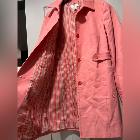 LOFT Pink Coral Trench Coat Womens XS - Picture 4 of 5